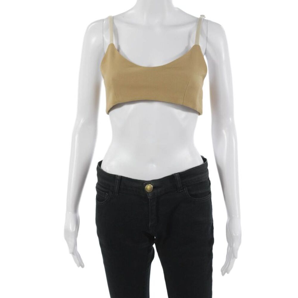 Kimberly Taylor Women Bralette Top Brown V-Neck Sleeveless Polyester Size S